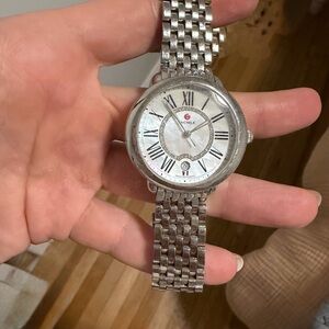 Michele Silver Watch with Roman Numerals